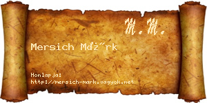 Mersich Márk névjegykártya